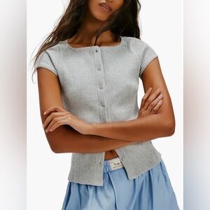 Free People Most Wanted Ribbed Button-Down Cardigan